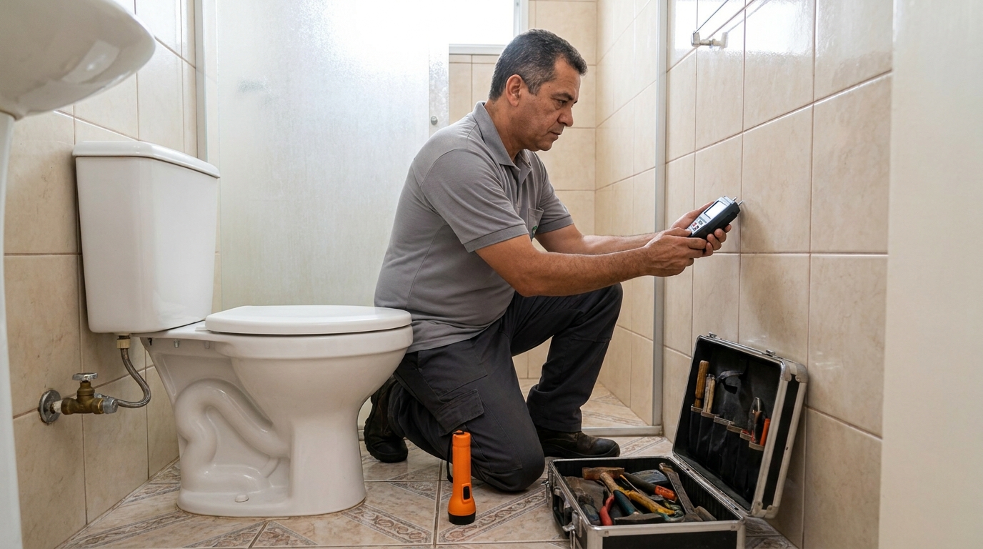 Técnico de caça vazamento com detector em Guarulhos‑SP